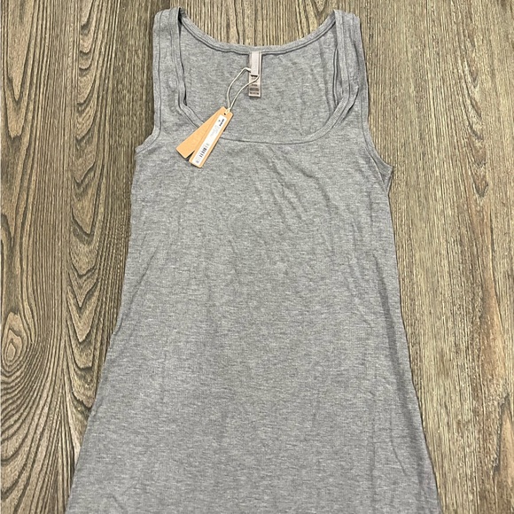 NWT Skims Soft Lounge Mini Dress Scoop Neck Bodycon Stretch Heather Gray Size 3X - Picture 3 of 8